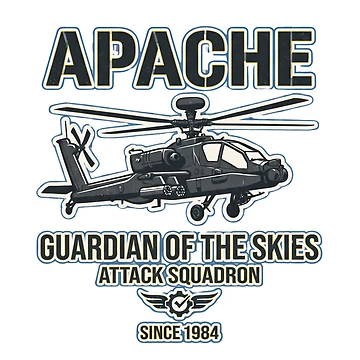 Artwork thumbnail, Apache Combat Helicopter Design by IRON WINGS /USAF