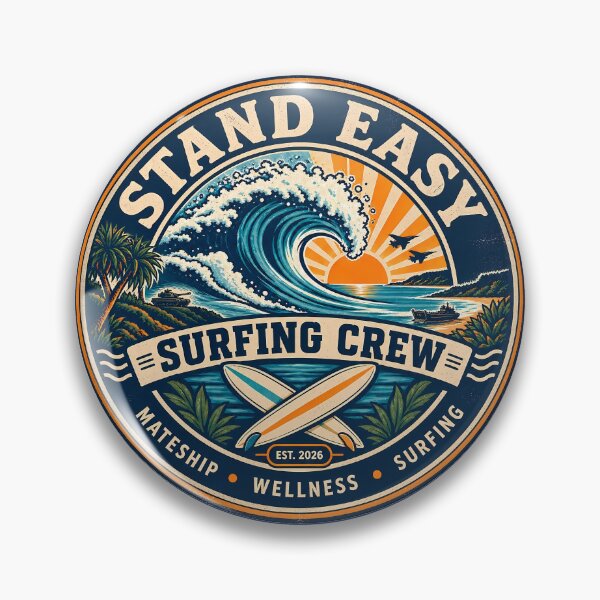 Item preview, Stand Easy Veteran Surf Club Logo Sunshine Coast - Craig's Retro Variant designed and sold by Bombergirls.