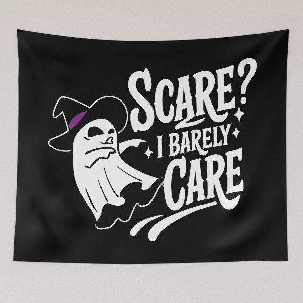 Item preview, Silly Ghost in a Witch Hat - Funny Halloween Art_BK designed and sold by AckeeWolf.
