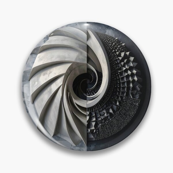 Item preview, Futuristic Industrial Spiral Design in Gray Stone designed and sold by Vicky Brago-Mitchell®.