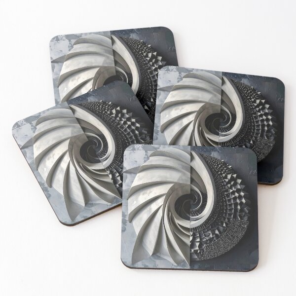 Item preview, Futuristic Industrial Spiral Design in Gray Stone designed and sold by Vicky Brago-Mitchell®.