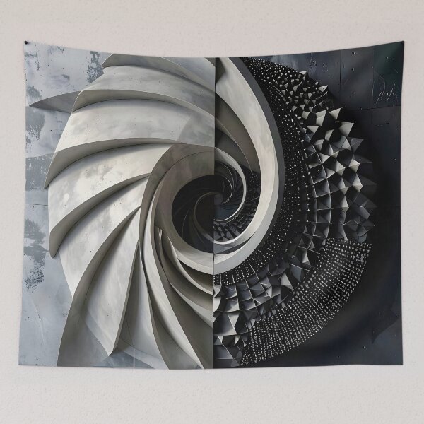 Item preview, Futuristic Industrial Spiral Design in Gray Stone designed and sold by Vicky Brago-Mitchell®.