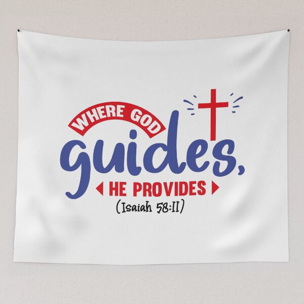 Item preview, Where God Guides He Provides Christian Faith T shirt , Sticker , mug and tattoo designed and sold by Billium Halder.