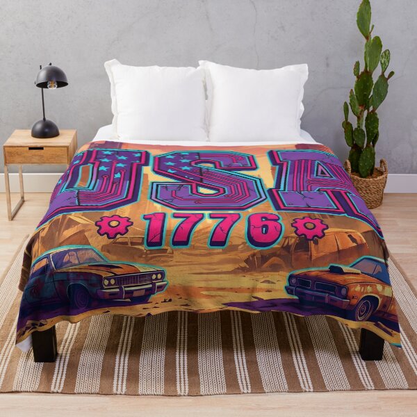 Item preview, USA 1776 Cyberpunk Circuit Board American Flag Muscle Car Wasteland Graphic Art designed and sold by MarCinu Art.