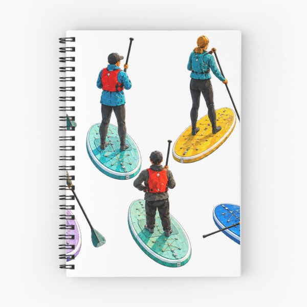 Item preview, Golden Hour Paddleboarding Watercolor Coastal Adventure designed and sold by TheSlowShore.