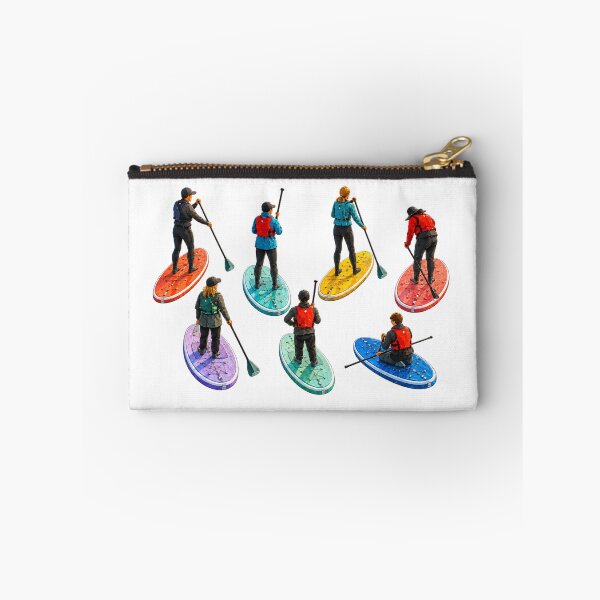 Aperçu de l'œuvre Aventure côtière en paddle au coucher du soleil, sous forme d'aquarelle créée et vendue par TheSlowShore.