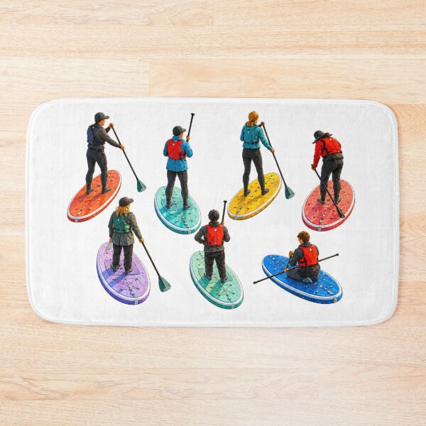 Item preview, Golden Hour Paddleboarding Watercolor Coastal Adventure designed and sold by TheSlowShore.