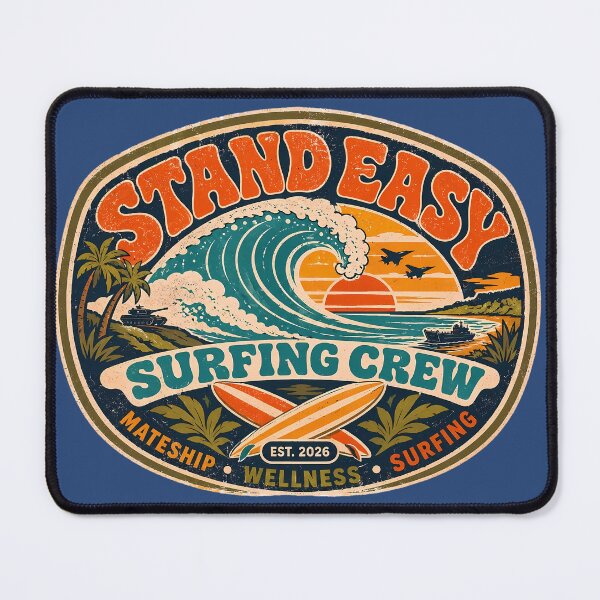 Item preview, Stand Easy Veteran Surf Club Logo Sunshine Coast - Craig's Retro Horizontal Variant designed and sold by Bombergirls.