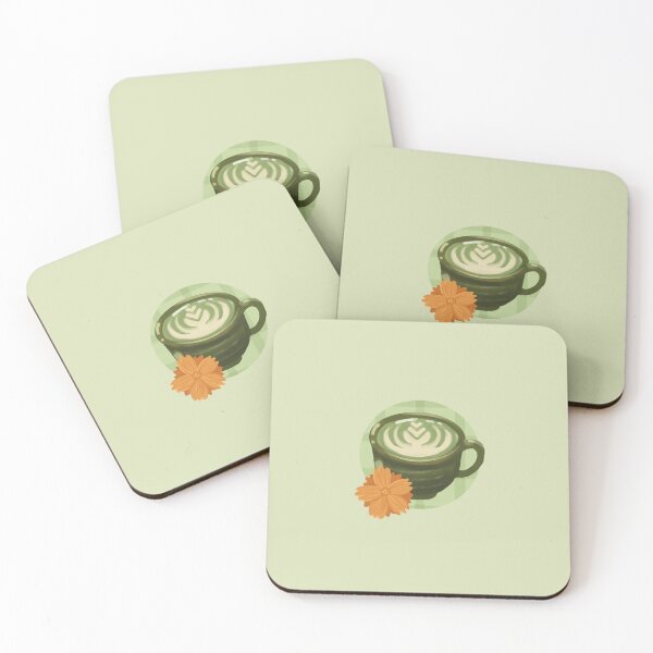 Item preview, Autumn Cafe Order - Pumpkin Matcha Latte Pattern designed and sold by VenusandMoon.