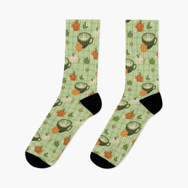 Item preview, Autumn Cafe Order - Pumpkin Matcha Latte Pattern designed and sold by VenusandMoon.