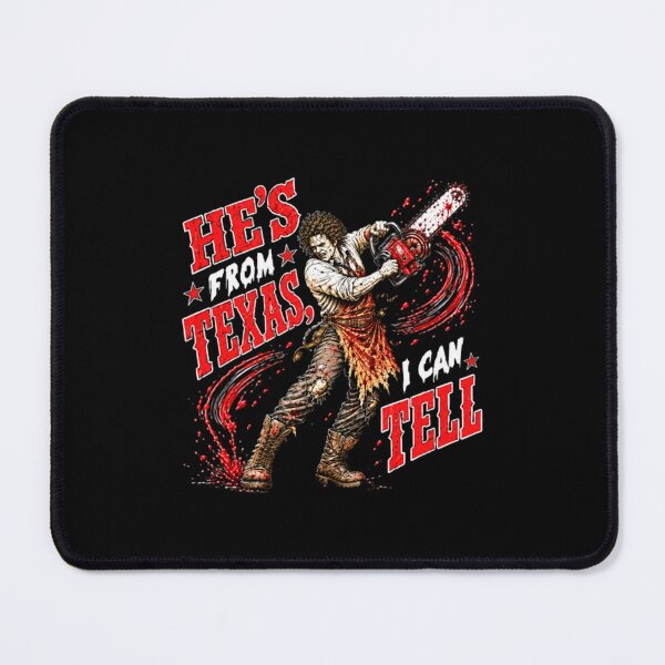 Item preview, he's From Texas I Can Tell Vintage, Horror Chainsaw Halloween designed and sold by perkmingStudio.