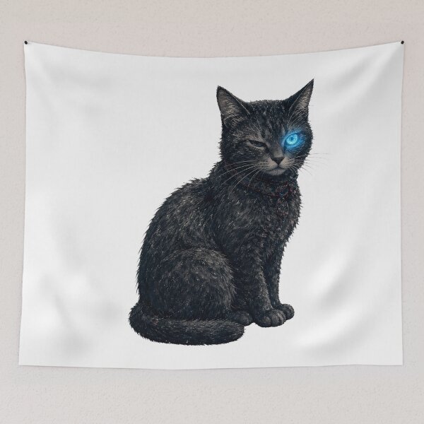Item preview, Cyberpunk Tabby Cat Blue Neon Eye Bandana designed and sold by aigcx.