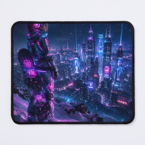 Item preview, Cyberpunk Snowboard Girl - Neon Future Anime Style | Genesis Collection designed and sold by NeonRealmsStudio.