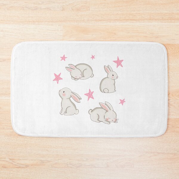 Item preview, White Rabbits And Pink Sparky Stars designed and sold by blima-greele.