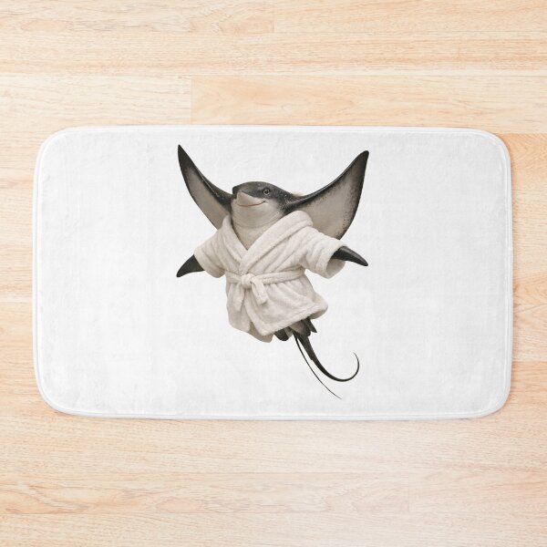 Item preview, Cute Eagle Ray in a White Bathrobe designed and sold by Sillytoe.