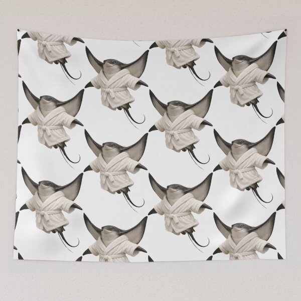 Item preview, Cute Eagle Ray in a White Bathrobe designed and sold by Sillytoe.