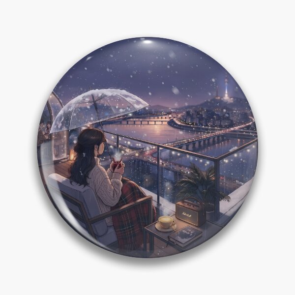 Item preview, Snowy Seoul Night (Modified): Cozy Lotte Tower View Lounge & Winter Romance designed and sold by SOOstudio73.