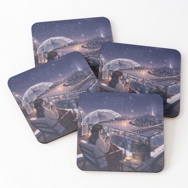 Item preview, Snowy Seoul Night (Modified): Cozy Lotte Tower View Lounge & Winter Romance designed and sold by SOOstudio73.