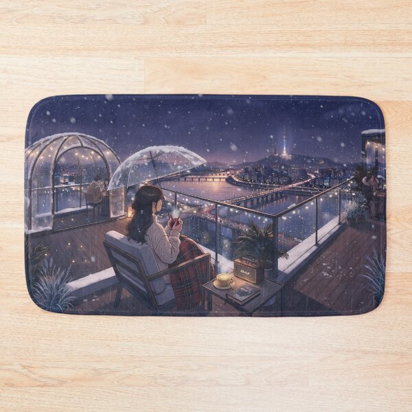 Item preview, Snowy Seoul Night (Modified): Cozy Lotte Tower View Lounge & Winter Romance designed and sold by SOOstudio73.