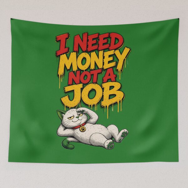 Item preview, ​I Need Money Not A Job - Funny Lazy Cat designed and sold by digitalbob60.