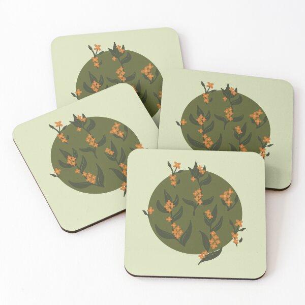 Item preview, Midnight Kinmokusei - Dark Japanese Osmanthus Floral Pattern designed and sold by VenusandMoon.