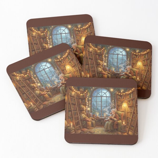 Item preview, Librarian Reading After Hours | Vintage Library Wall Art designed and sold by SebastianSpace.