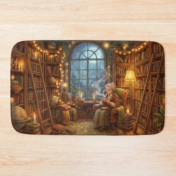 Item preview, Librarian Reading After Hours | Vintage Library Wall Art designed and sold by SebastianSpace.