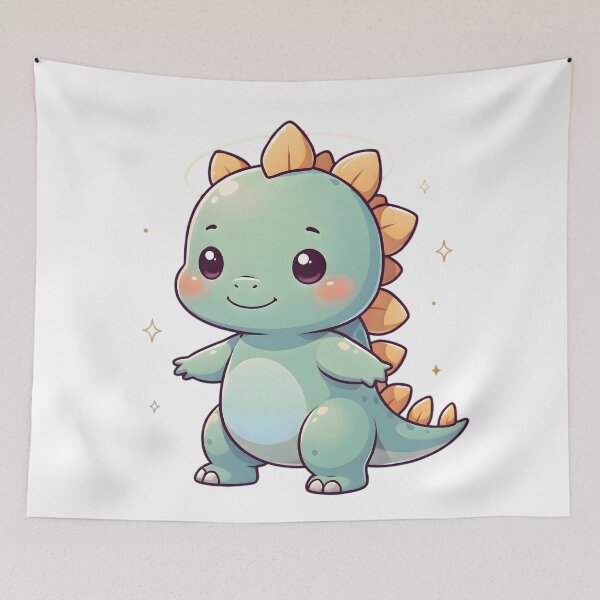 Item preview,  Cute Kawaii Stegosaurus Dinosaur Sticker designed and sold by ChibiPCStudio.