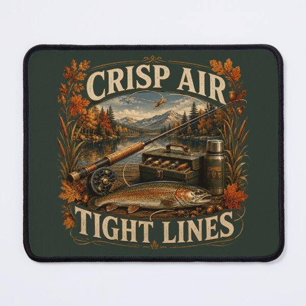 Item preview, Crisp Air Tight Lines – Autumn Trout Fishing Design designed and sold by astersgraphics.