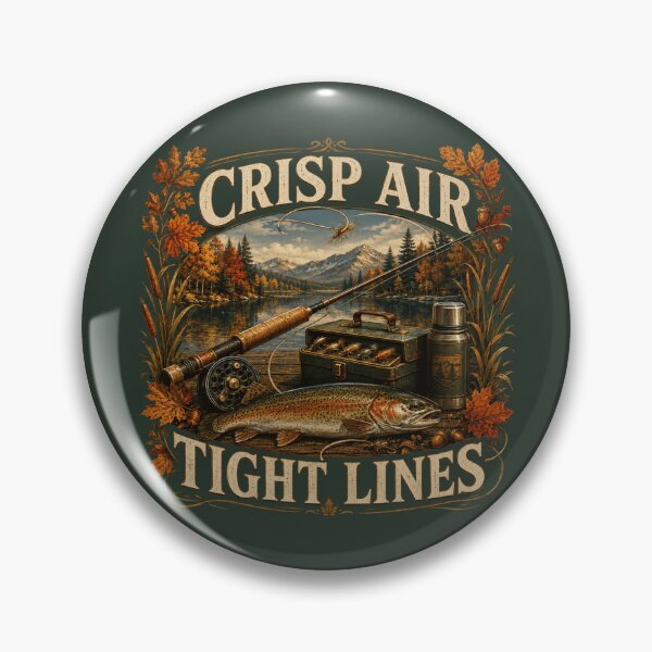 Item preview, Crisp Air Tight Lines – Autumn Trout Fishing Design designed and sold by astersgraphics.