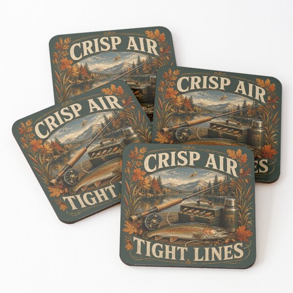 Item preview, Crisp Air Tight Lines – Autumn Trout Fishing Design designed and sold by astersgraphics.