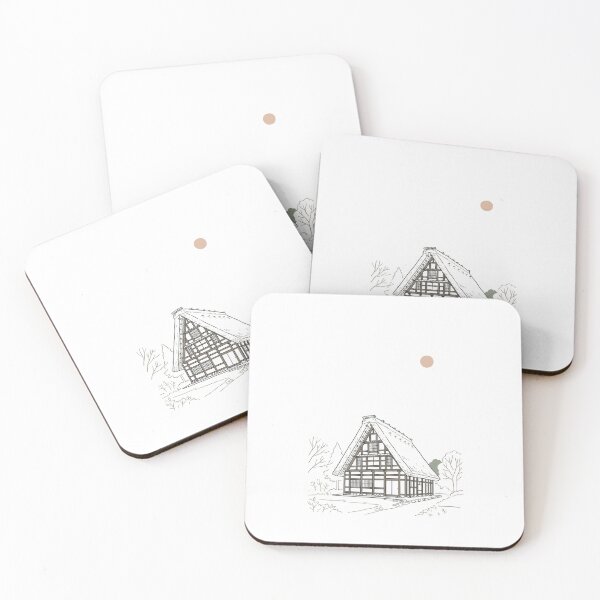 Item preview, Shirakawa-go Thatched Village - Minimalist Japanese Architectural Travel Poster designed and sold by avivly.