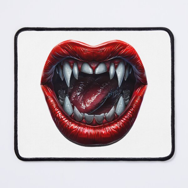 Item preview, Fangs and Red Lips Vampire Gothic Horror Design designed and sold by Marcu Ioachim.