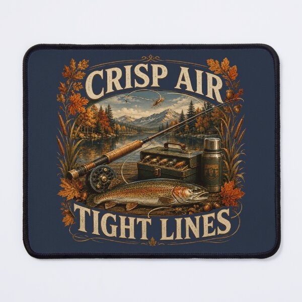 Item preview, Crisp Air Tight Lines – Autumn Trout Fishing Design designed and sold by astersgraphics.