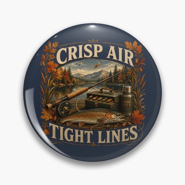 Item preview, Crisp Air Tight Lines – Autumn Trout Fishing Design designed and sold by astersgraphics.
