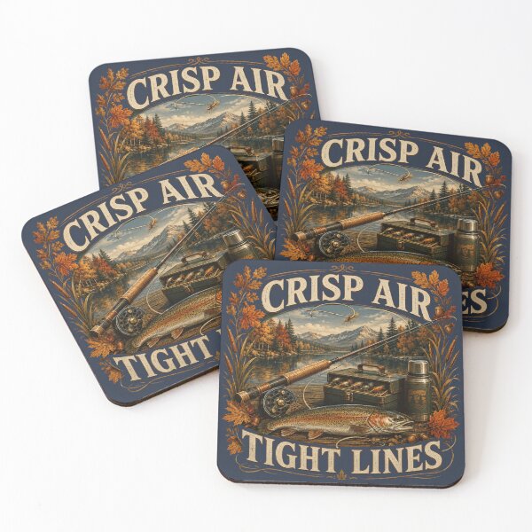 Item preview, Crisp Air Tight Lines – Autumn Trout Fishing Design designed and sold by astersgraphics.
