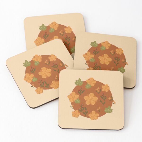 Item preview, Orange Cosmos Toss - Warm Autumn Floral Botanical Pattern designed and sold by VenusandMoon.