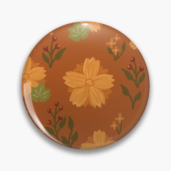 Item preview, Orange Cosmos Toss - Warm Autumn Floral Botanical Pattern designed and sold by VenusandMoon.