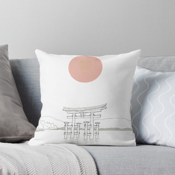 Item preview, Miyajima Floating Torii Gate - Minimalist Japanese Architectural Travel Poster designed and sold by avivly.
