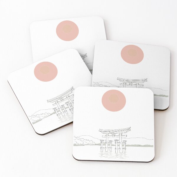 Item preview, Miyajima Floating Torii Gate - Minimalist Japanese Architectural Travel Poster designed and sold by avivly.
