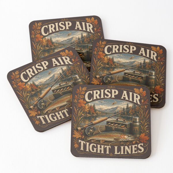 Item preview, Crisp Air Tight Lines – Autumn Trout Fishing Design designed and sold by astersgraphics.