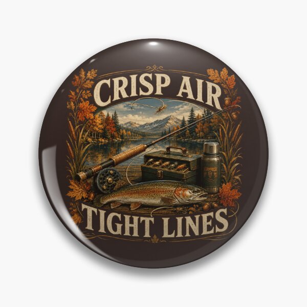 Item preview, Crisp Air Tight Lines – Autumn Trout Fishing Design designed and sold by astersgraphics.