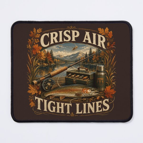 Item preview, Crisp Air Tight Lines – Autumn Trout Fishing Design designed and sold by astersgraphics.