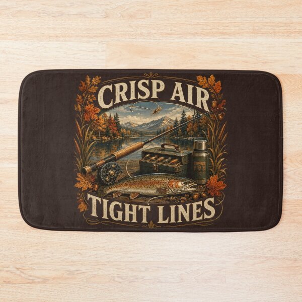 Item preview, Crisp Air Tight Lines – Autumn Trout Fishing Design designed and sold by astersgraphics.