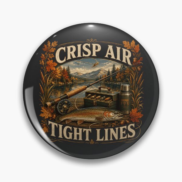 Item preview, Crisp Air Tight Lines – Autumn Trout Fishing Design designed and sold by astersgraphics.