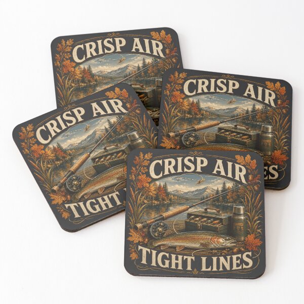 Item preview, Crisp Air Tight Lines – Autumn Trout Fishing Design designed and sold by astersgraphics.