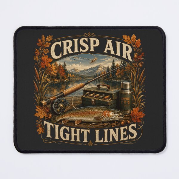 Item preview, Crisp Air Tight Lines – Autumn Trout Fishing Design designed and sold by astersgraphics.