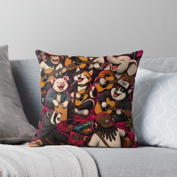 Item preview, Cozy Acoustic Jam Circle - Monkey Panda Elephant Cat Pig Husky Raccoon Guitar Band designed and sold by BRTHRCNK01.