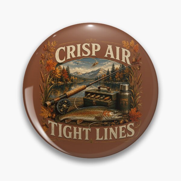 Item preview, Crisp Air Tight Lines – Autumn Trout Fishing Design designed and sold by astersgraphics.