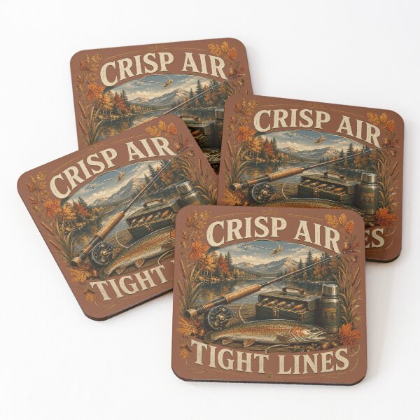 Item preview, Crisp Air Tight Lines – Autumn Trout Fishing Design designed and sold by astersgraphics.